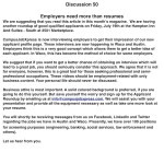 Discussion 50: Employers need more than resumes